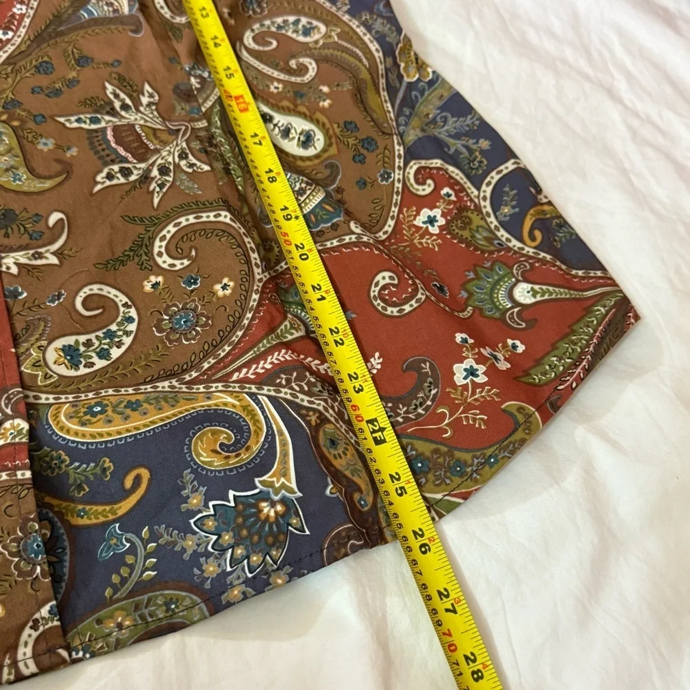 Coldwatercreek women’s Paisley Button-Up ling sleeves Shirt goblin core - Picture 6 of 7